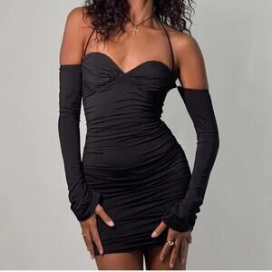 Princess Polly Wyona Mini Dress Black Size 4 Bodycon Strapless